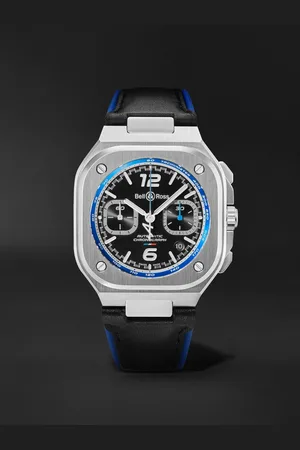 Bell & Ross BR 05 Alpine Automatic Chronograph 42mm Stainless Steel and Leather Watch, Ref. No. BR05C-A523-ST/SCA - Men