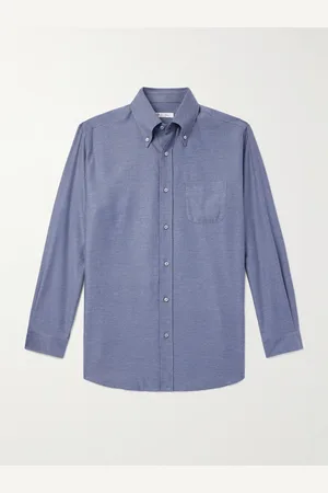 Loro Piana Button-Down Collar Cotton and Cashmere-Blend Denim Shirt - Men - - M