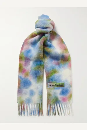 Acne Studios Varinga Tie-Dyed Fringed Knitted Scarf - Men