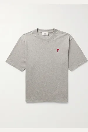 Ami Logo-Embroidered Organic Cotton-Jersey T-Shirt - Men - - XS