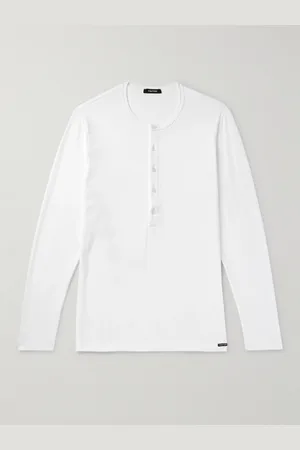 Tom Ford Stretch-Cotton Jersey Henley Pyjama T-Shirt - Men - - S