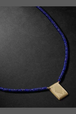 JACQUIE AICHE Prayer Box 14-Karat Lapis Lazuli Beaded Necklace - Men