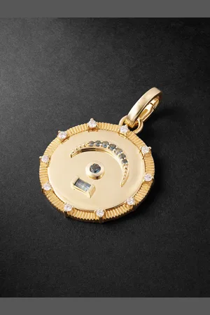 Foundrae Pause 18-Karat , Topaz and Diamond Pendant - Men