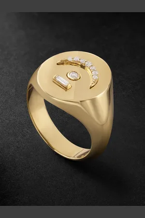 Foundrae Pause 18-Karat Diamond Signet Ring - Men - - 7