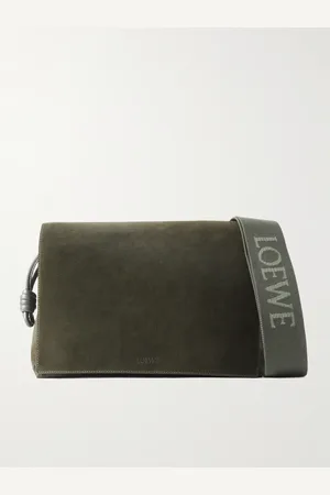 Loewe Flamenco Leather-Trimmed Suede Messenger Bag - Men