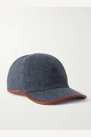 Loro Piana Leather-Trimmed Logo-Embroidered Denim Baseball Cap - Men - - S