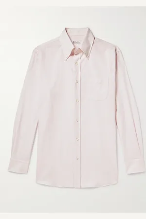 Loro Piana Button-Down Collar Striped Cotton Oxford Shirt - Men - - XL