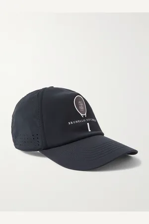 Brunello Cucinelli Perforated Logo-Print Stretch-Shell Baseball Cap - Men - - M