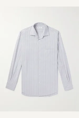 Loro Piana Andre Camp-Collar Striped Linen and Silk-Blend Shirt - Men - - XXXL