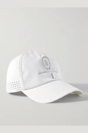 Brunello Cucinelli Perforated Logo-Print Stretch-Shell Baseball Cap - Men - - L