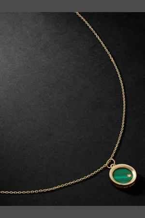 Mateo , Malachite and Diamond Pendant Necklace - Men