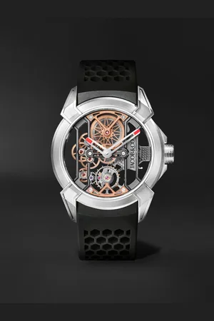 JACOB & CO Epic X Hand-Wound Skeleton 44mm Titanium and Rubber Watch, Ref. No. EX110.20.AA.AA.ABRUA - Men