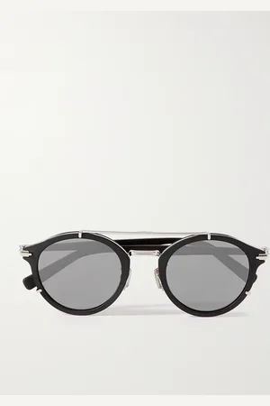 Dior DiorBlackSuit R7U Acetate and Silver-Tone Round-Frame Sunglasses - Men