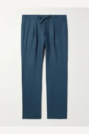 Stoffa Straight-Leg Linen-Twill Drawstring Trousers - Men - - IT 52