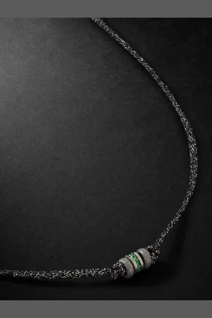 CAROLINA BUCCI Forte Blackened Gold, Tsavorite and Lurex Necklace - Men