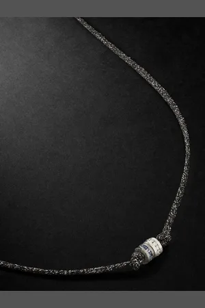 CAROLINA BUCCI Forte Blackened and White Gold, Sapphire, Diamond and Lurex Necklace - Men