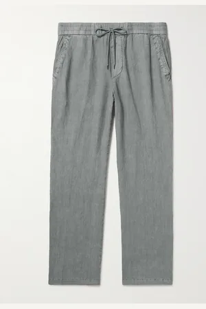 James Perse Straight-Leg Garment-Dyed Linen Drawstring Trousers - Men - - 5
