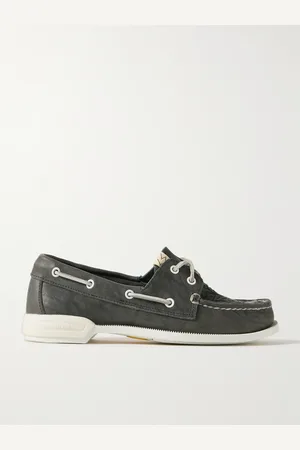 VISVIM Americana II Eye-Folk Textured-Leather Boat Shoes - Men - - US 12