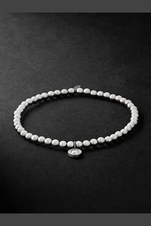 Sydney Evan Rhodium-Plated Diamond Beaded Bracelet - Men