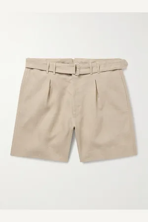Stoffa Wide-Leg Belted Pleated Linen Shorts - Men - - IT 52