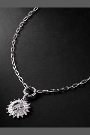 Foundrae Internal Compass 18-Karat Gold Diamond Pendant Necklace - Men