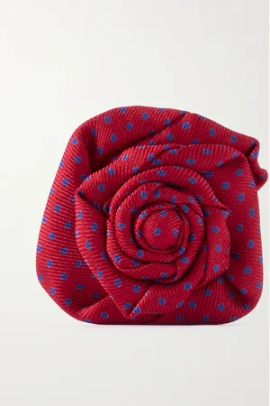 Charvet Polka-Dot Silk-Faille Lapel Pin - Men