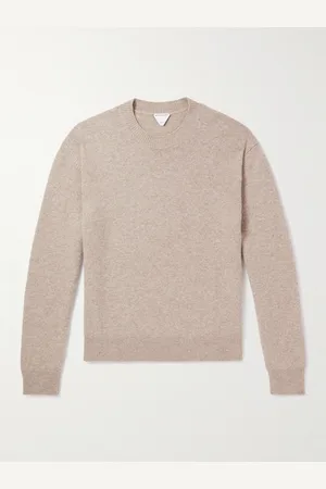 Bottega Veneta Intrecciato Leather-Trimmed Cashmere-Blend Sweater - Men - - S