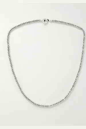Mikia Sterling Hematite Beaded Necklace - Men