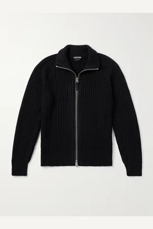 Tom Ford Slim-Fit Ribbed Wool and Cashmere-Blend Zip-Up Cardigan - Men - - IT 52