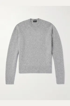 Tom Ford Slim-Ft Logo-Embroidered Brushed-Cashmere Sweater - Men - - IT 58