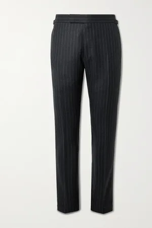 Tom Ford Shelton Straight-Leg Pinstriped Wool Trousers - Men - - IT 50