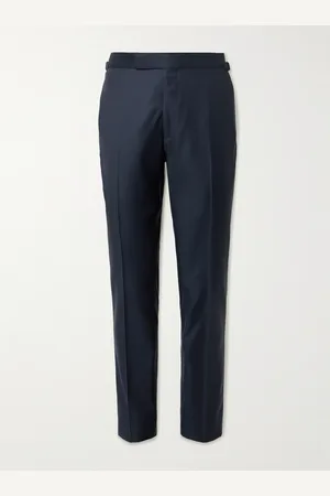 Tom Ford Shelton Straight-Leg Sharkskin Wool Trousers - Men - - IT 46
