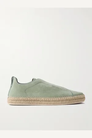Ermenegildo Zegna Triple Stitch™ Leather-Trimmed Suede Slip-On Sneakers - Men - - UK 11