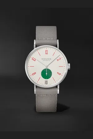 Nomos Glashütte Tangente 38 Date Go Limited Edition Hand-Wound 37.5mm Stainless Steel and Webbing Watch, Ref.No. 179.S4 - Men