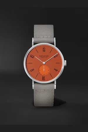 Nomos Glashütte Tangente 38 Date Poporange Limited Edition Hand-Wound 37.5mm Stainless Steel and Webbing Watch, Ref. No. 179.S13 - Men