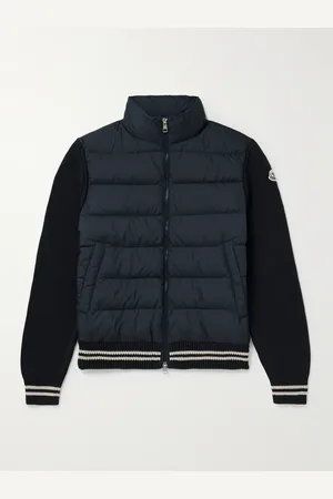Moncler Logo-Appliquéd Ribbed Cotton and Quilted Shell Down Cardigan - Men - - XXL