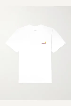 Carhartt American Script Logo-Embroidered Organic Cotton-Jersey T-Shirt - Men - - S