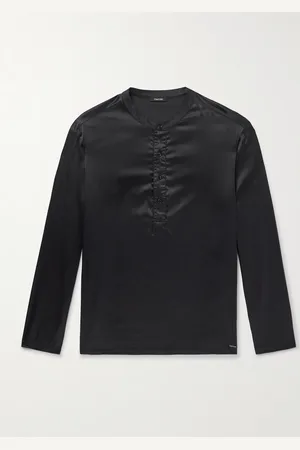 Tom Ford Stretch-Silk Satin Henley Pyjama Top - Men - - XL