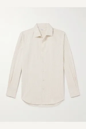 Loro Piana Andre Striped Silk and Cotton-Blend Twill Shirt - Men - - S