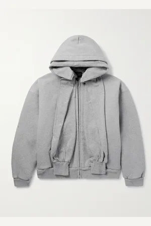 Balenciaga Incognito Oversized Layered Stretch-Cotton Jersey Zip-Up Hoodie - Men - - S
