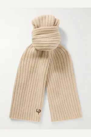 Loro Piana Leather-Trimmed Ribbed Cashmere Scarf - Men