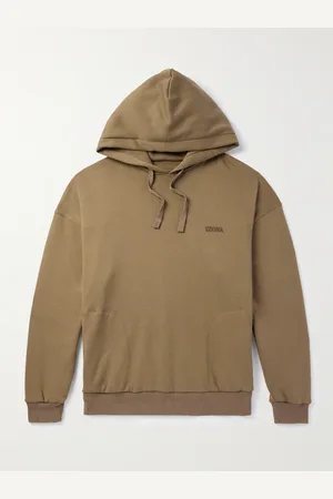 Ermenegildo Zegna Logo-Embroidered Cotton-Blend Jersey Hoodie - Men - - M