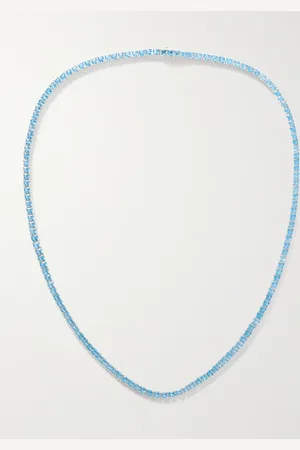 Hatton Labs Facet Tennis Silver Cubic Zirconia Necklace - Men