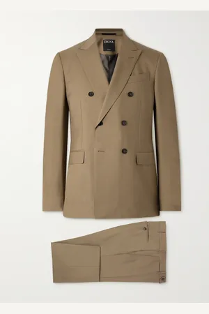 Ermenegildo Zegna Double-Breasted Trofeo™ Wool-Twill Suit - Men - - IT 48