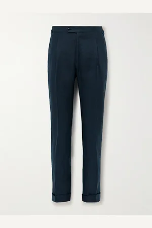 Saman Amel Slim-Fit Pleated Linen Suit Trousers - Men - - IT 48