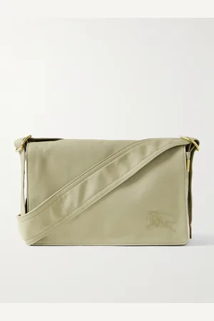 Burberry Logo-Embroidered Gabardine Messenger Bag - Men