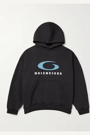 Balenciaga Oversized Logo-Print Cotton-Jersey Hoodie - Men - - M