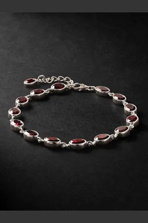 PATTARAPHAN Ying 14-Karat White Gold Garnet Bracelet - Men
