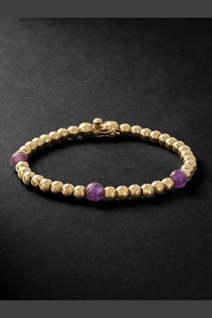 PATTARAPHAN Tri Anya Baby Cycle 14-Karat Amethyst Bracelet - Men