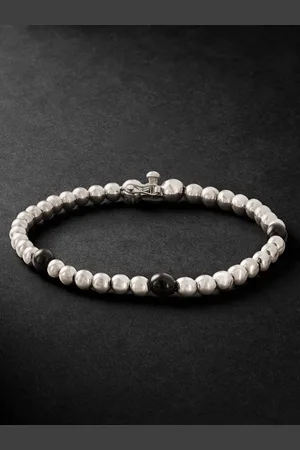 PATTARAPHAN Tri Anya Baby Cycle 14-Karat White Gold Onyx Bracelet - Men